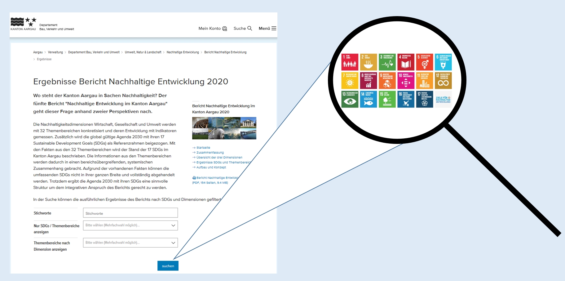 Symbolbild mit der Webseite, auf der die Plattform Nachhaltigkeit zu finden ist.