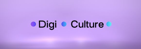 Schrift "Digi Culture" auf violettem Hintergrund